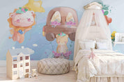 3D Cartoon Animal Car Wall Mural Wallpaper A020 LQH- Jess Art Decoration