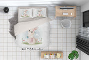 3D White Rabbit Quilt Cover Set Bedding Set Duvet Cover Pillowcases SF06- Jess Art Decoration
