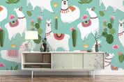 3D alpaca cactus wall mural wallpaper 54- Jess Art Decoration