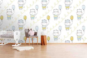 3D Cartoon Hippo Balloon Wall Mural Wallpaper A188 LQH- Jess Art Decoration