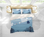 3D Blue Bird Leaves Quilt Cover Set Bedding Set Pillowcases 153- Jess Art Decoration