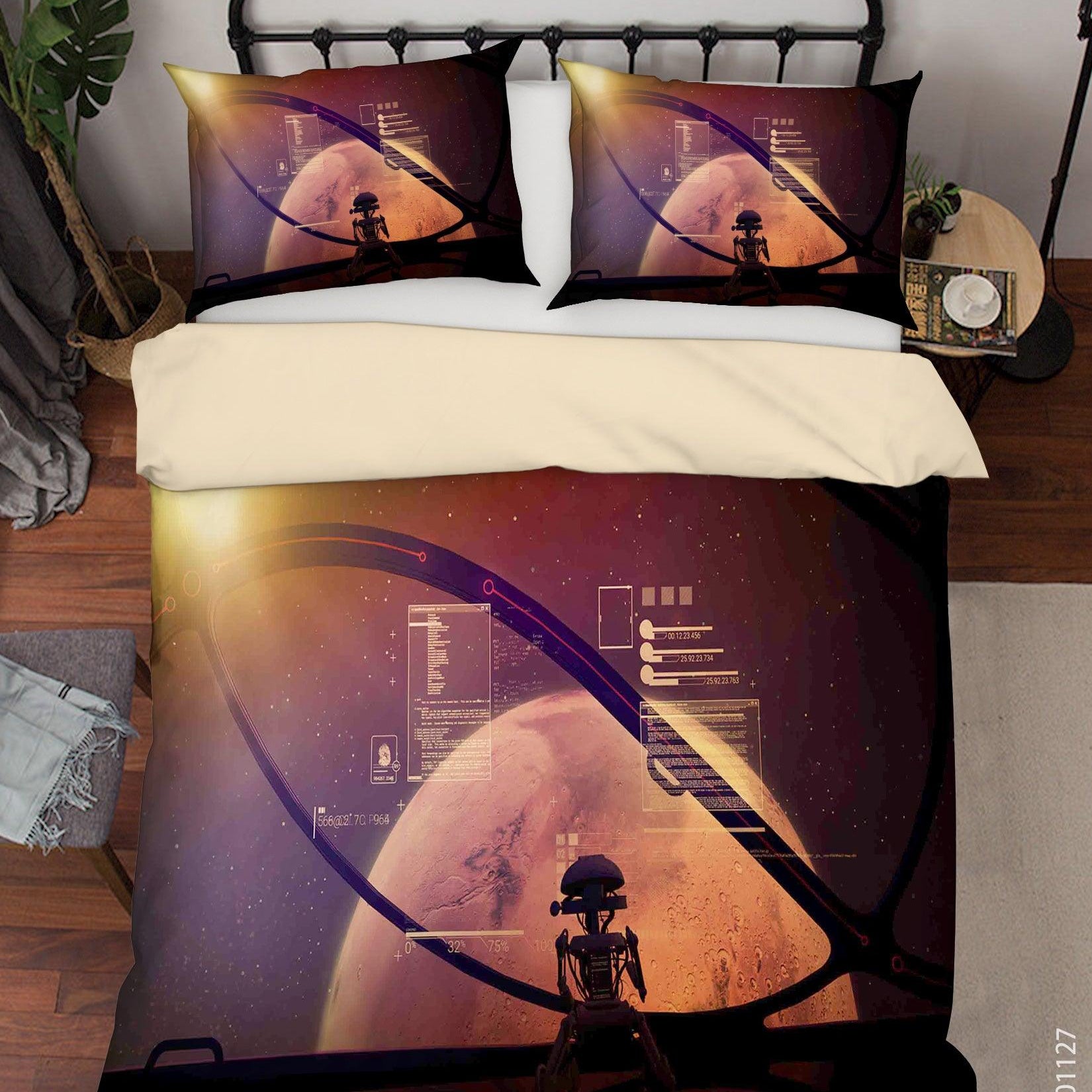 3D Abstract Dark Space Planet Robot Quilt Cover Set Bedding Set Duvet Cover Pillowcases LXL- Jess Art Decoration