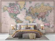 3D Colourful World Map Wall Mural Wallpaper WJ 2184- Jess Art Decoration