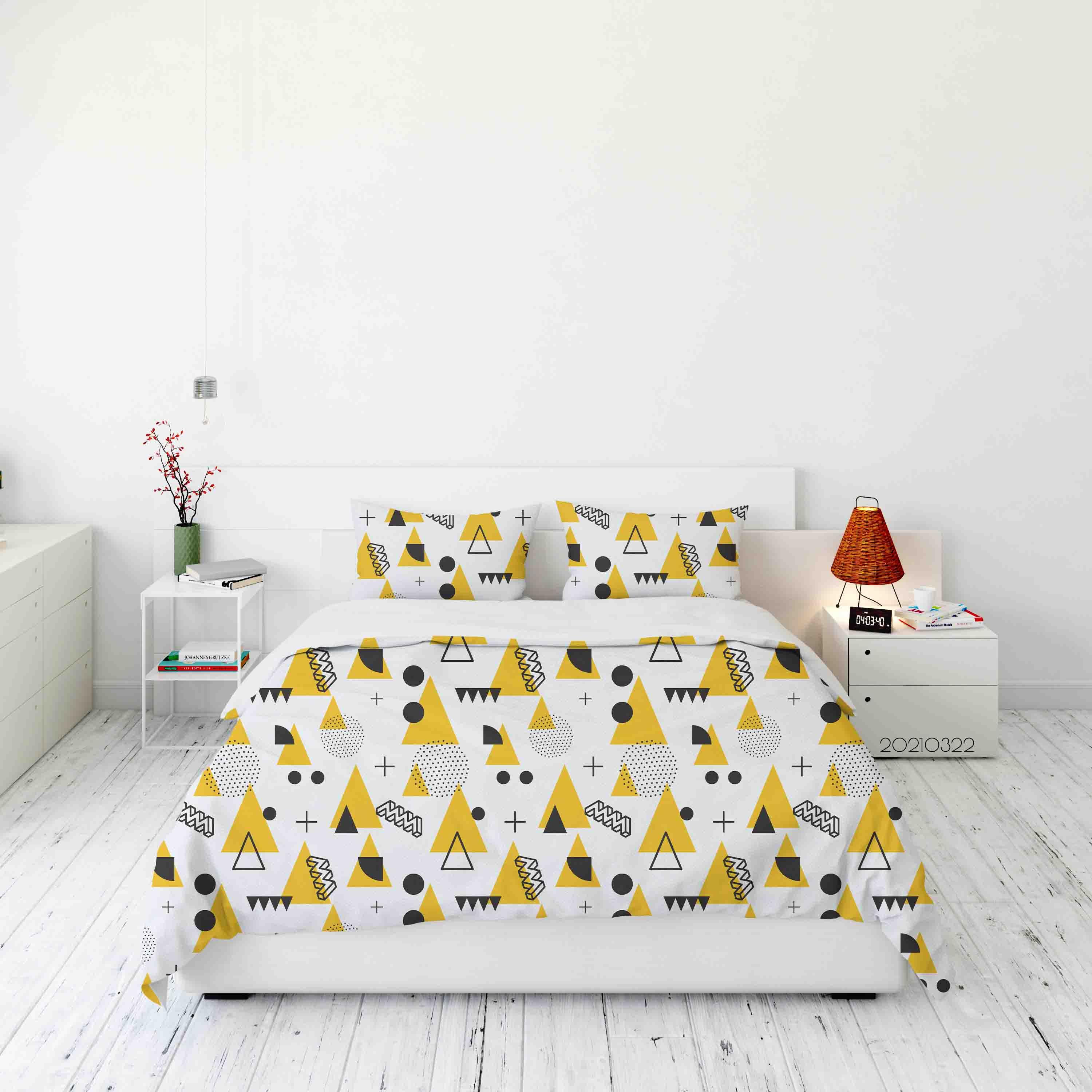 3D Abstract Geometric Pattern Quilt Cover Set Bedding Set Duvet Cover Pillowcases 130- Jess Art Decoration