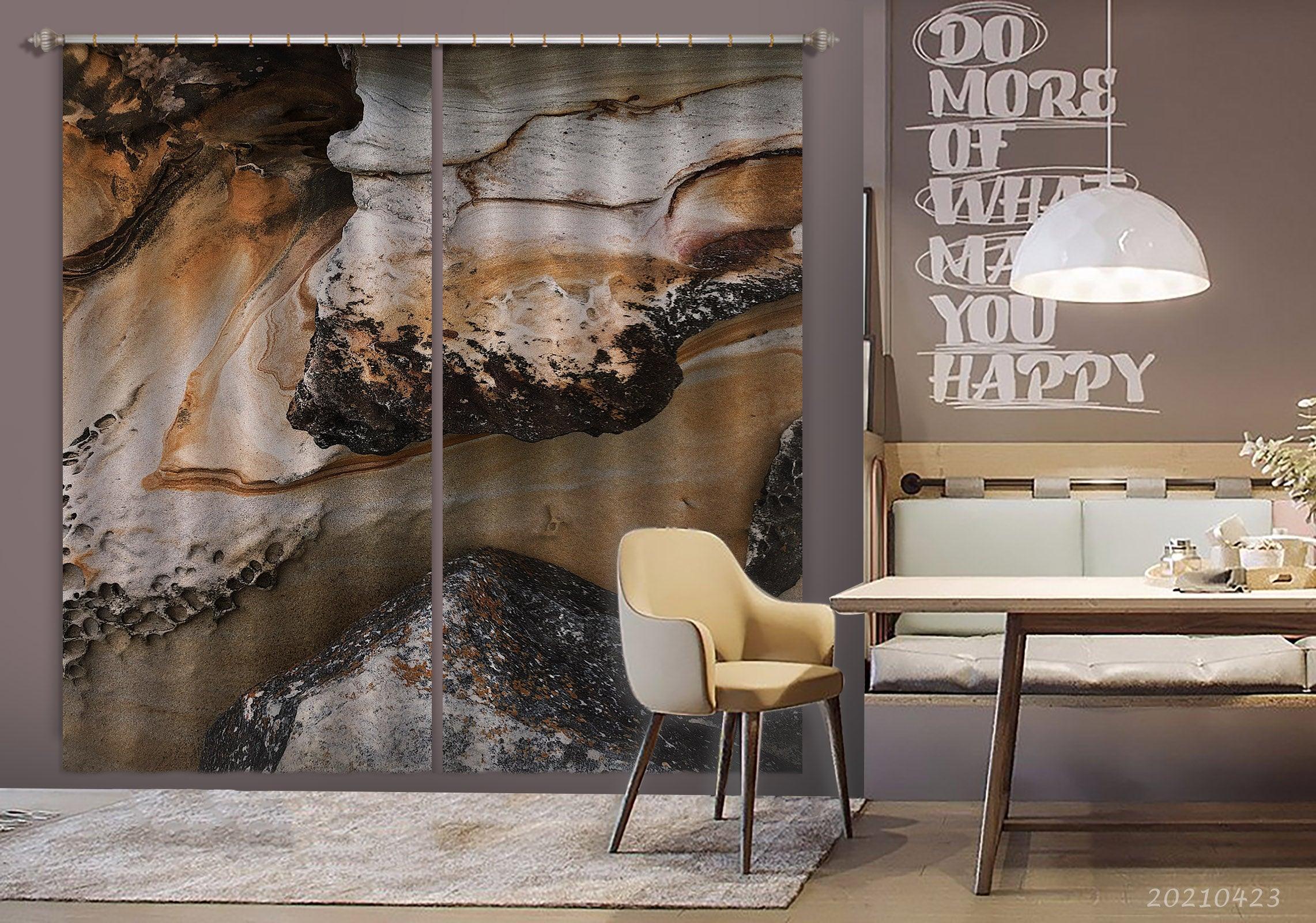 3D Abstract Aerial View Mountain Pattern Curtains and Drapes GD 1364- Jess Art Decoration