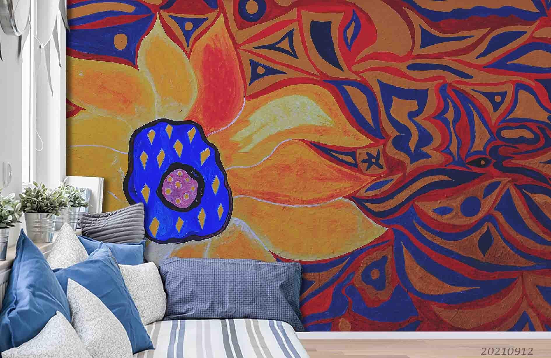3D Abstract Floral Pattern Wall Mural Wallpaper LQH 327- Jess Art Decoration