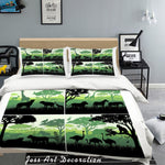 3D Green Trees Grassland Animal Quilt Cover Set Bedding Set Pillowcases 70- Jess Art Decoration