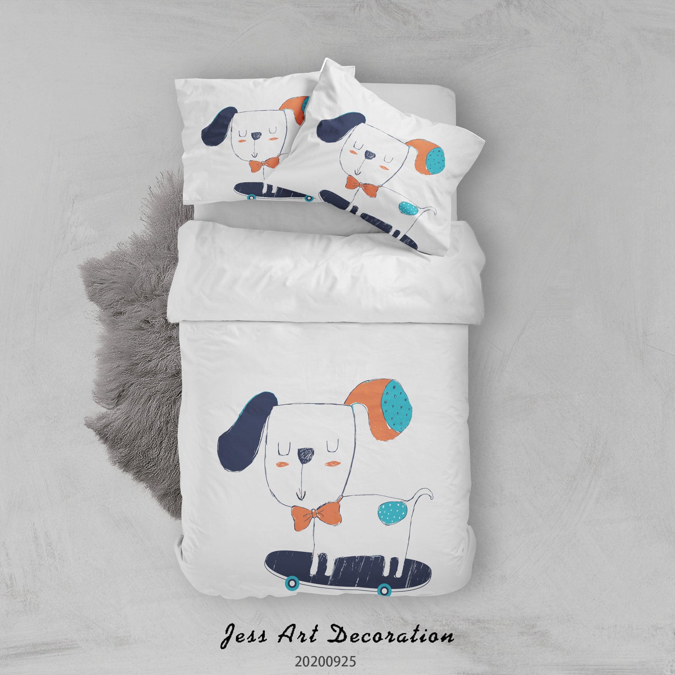 3D Cartoon Animal Dog Pattern Quilt Cover Set Bedding Set Duvet Cover Pillowcases WJ 6494- Jess Art Decoration
