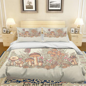 3D Hand Drawn Mushroom Leaf Quilt Cover Set Bedding Set Duvet Cover Pillowcases 81- Jess Art Decoration