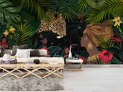 3D Tropical Forest Leopard Wall Mural Wallpaper LQH 639- Jess Art Decoration