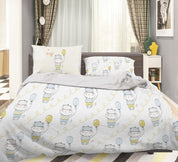 3D Cartoon Balloon Hippo Animal Quilt Cover Set Bedding Set Duvet Cover Pillowcases LXL- Jess Art Decoration