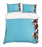 3D Pink Rose Blue Quilt Cover Set Bedding Set Pillowcases 02- Jess Art Decoration