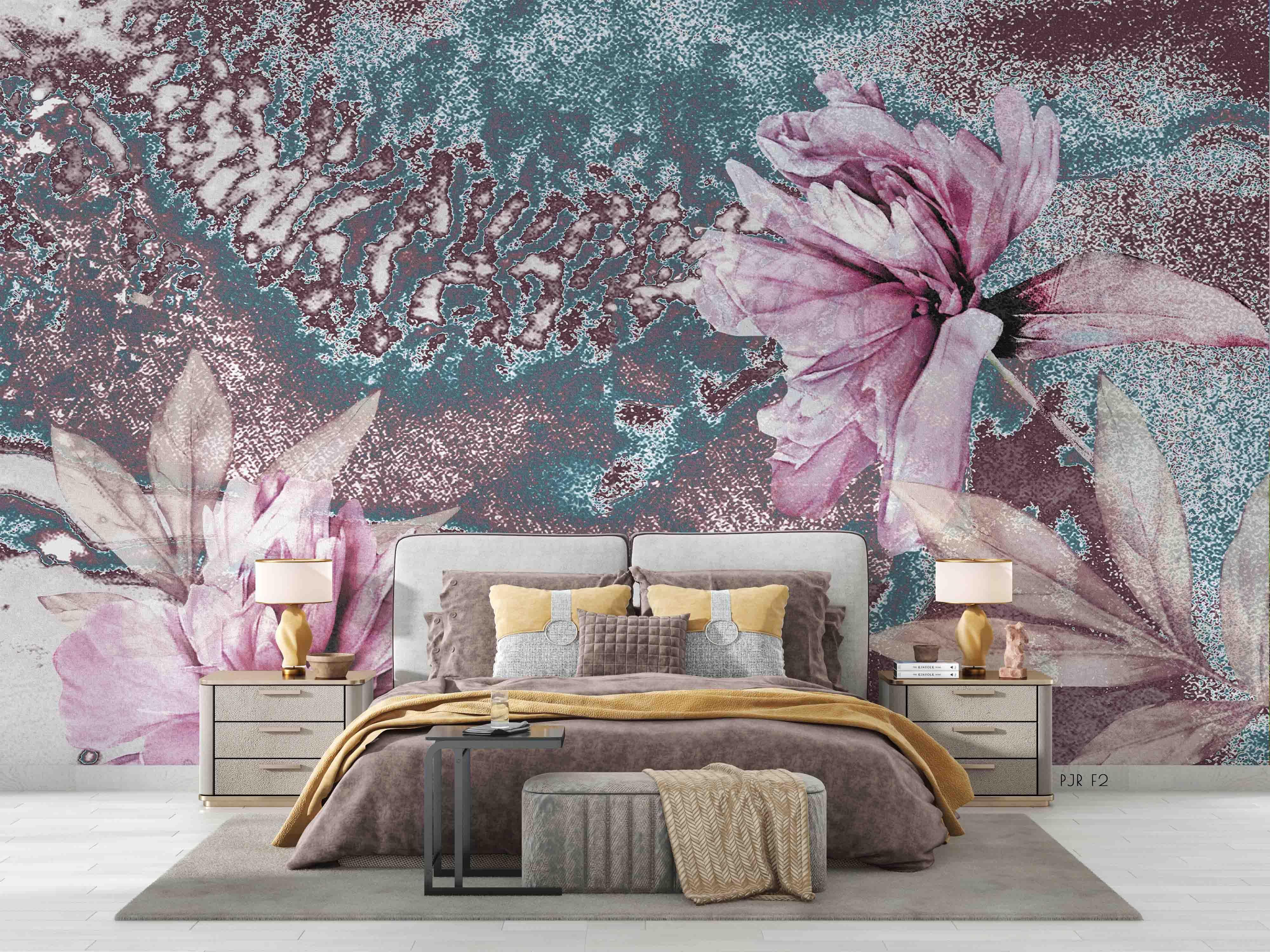3D Watercolor Painting Pink FLower Mural Wallpaper WJ 1370- Jess Art Decoration