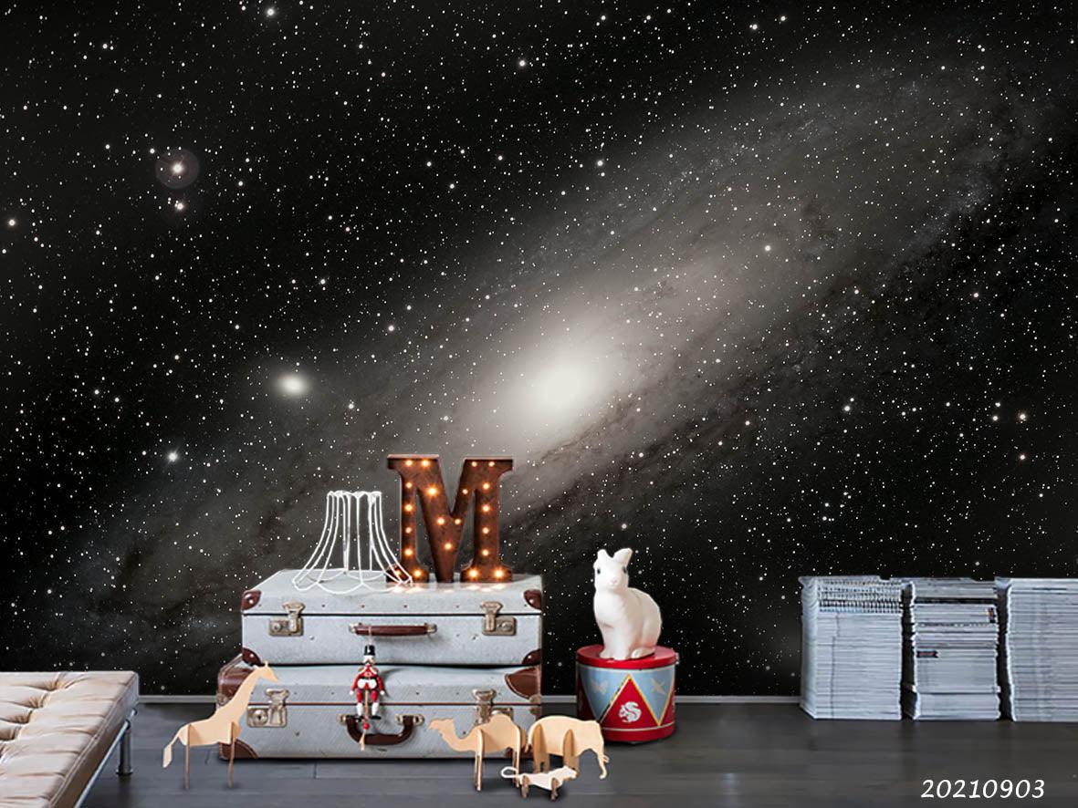 3D Black Space Galaxy Wall Mural Wallpaper LQH 100- Jess Art Decoration