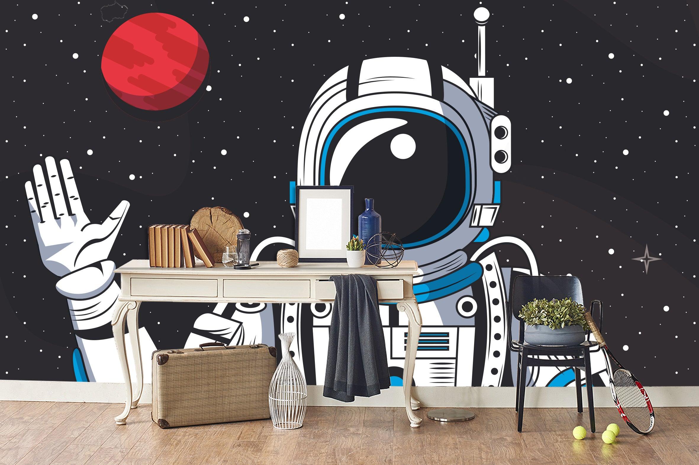 3D Space Astronaut Star Wall Mural Wallpaper 18- Jess Art Decoration