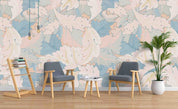 3D Hand Painted Pink Leaves Wall Mural Wallpaper A148 LQH- Jess Art Decoration