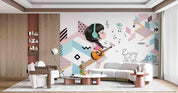 3D Cartoon Girl Music Illustration Wall Mural Wallpaper LQH 28- Jess Art Decoration