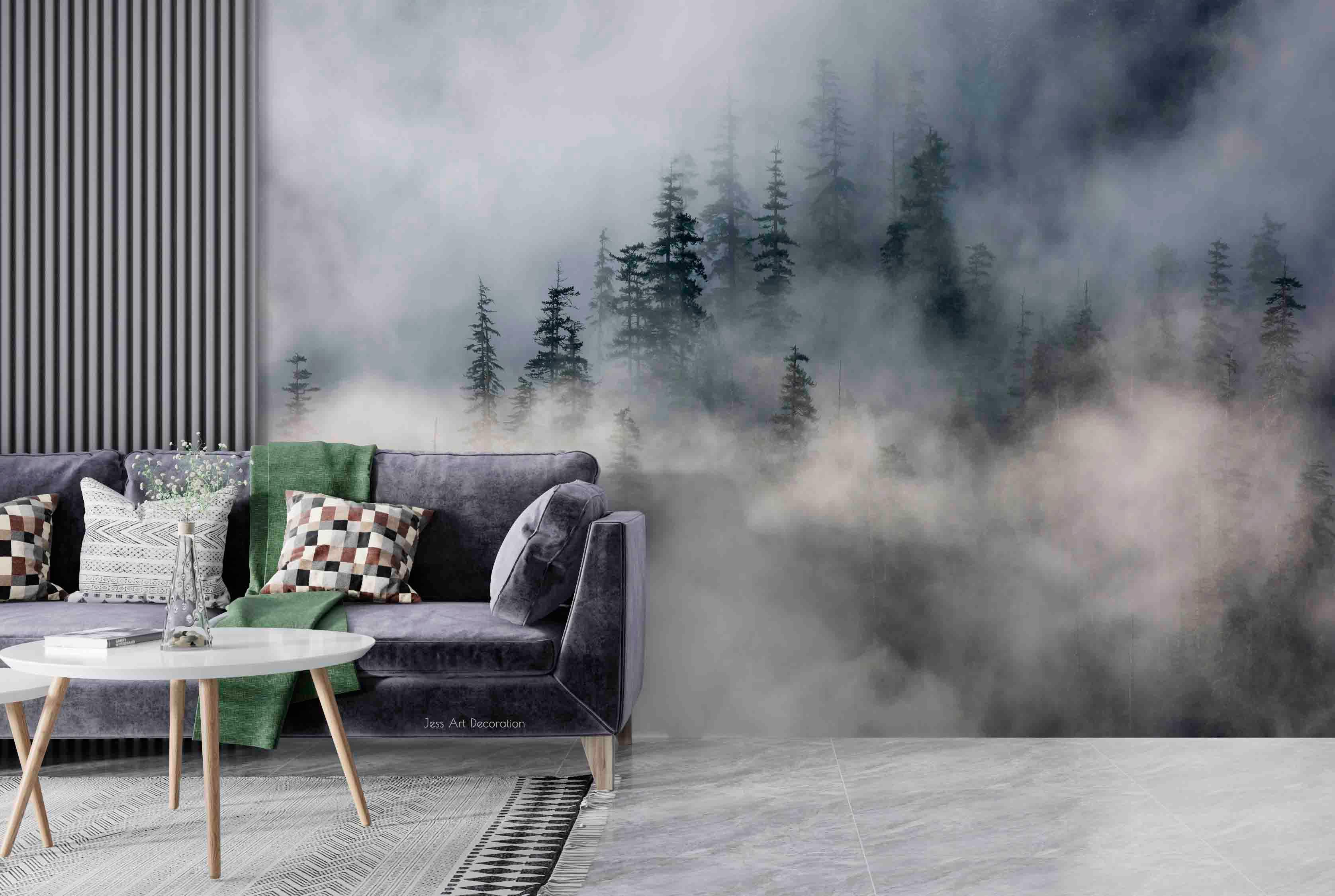 3D Black Forest Misty Wall Mural Wallpaper GD 2893- Jess Art Decoration
