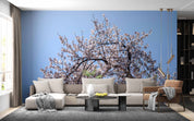 3D Spring Branches Blooming Cherry Blossom Blue Sky Wall Mural Wallpaper GD 2404- Jess Art Decoration
