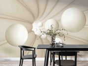 3D White Geometry Wall Mural Wallpaper LQH 73- Jess Art Decoration