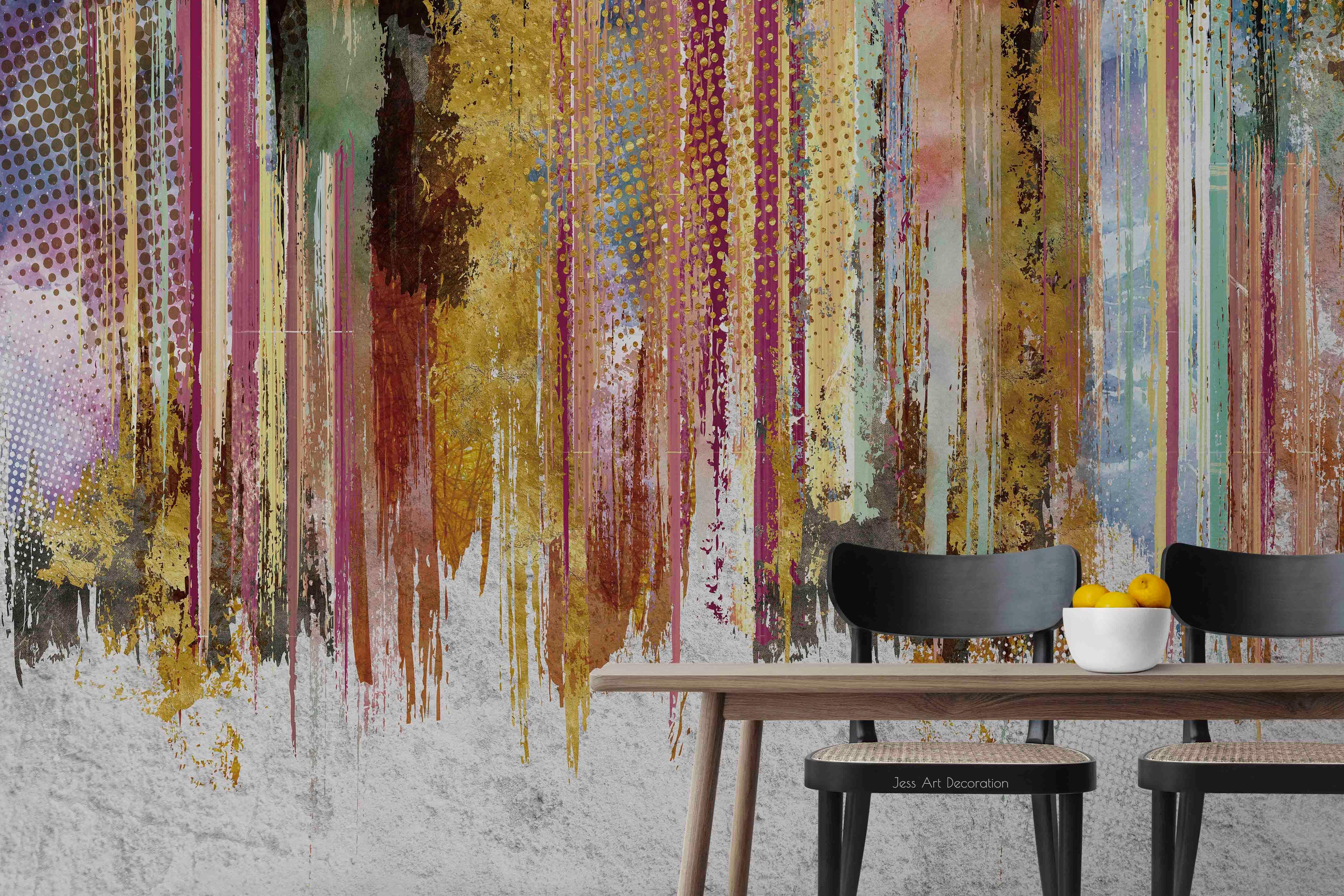 Abstract Graffiti Vertical Stripes Wallpaper urban graffiti wall mural for teen room, studio or feature wall - view 2