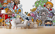3D Colourful Cartoon Animal Octopus Frog Character Wall Mural Wallpaper ZY D102- Jess Art Decoration