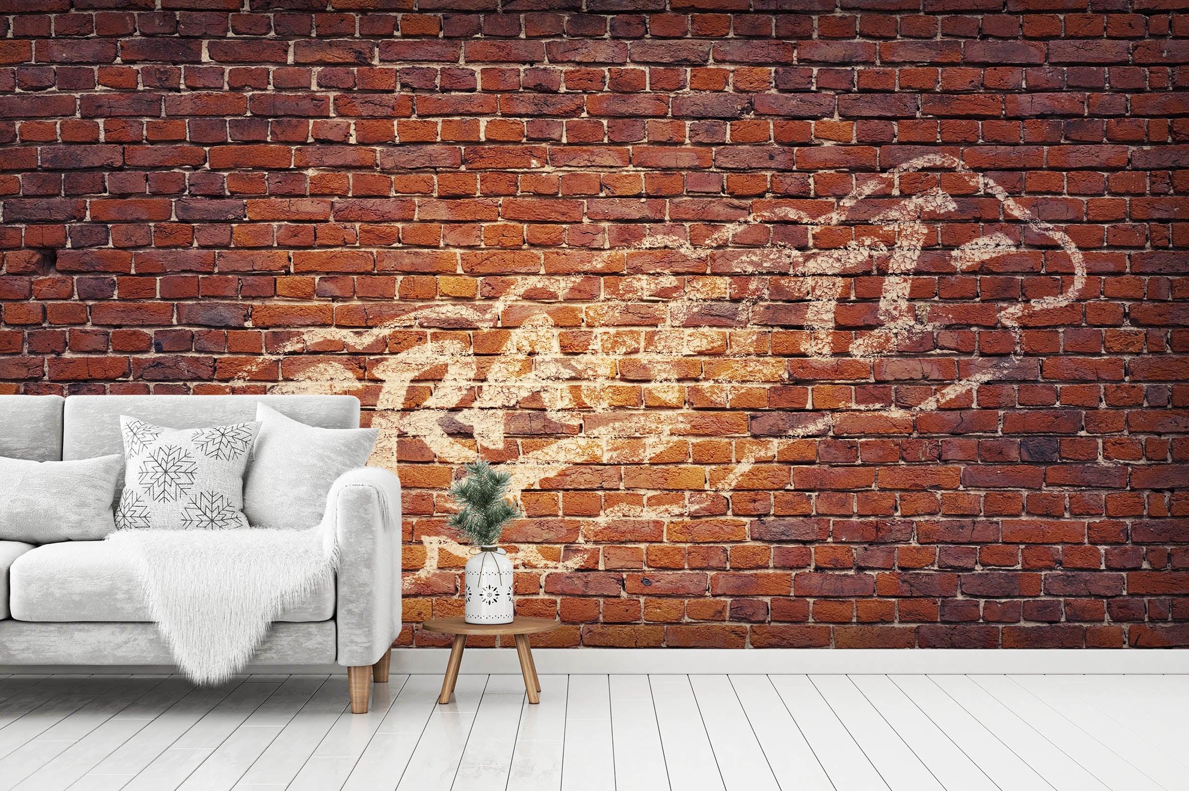 3D Dark Red Brick Graffiti Wall Mural Wallpaper 15- Jess Art Decoration