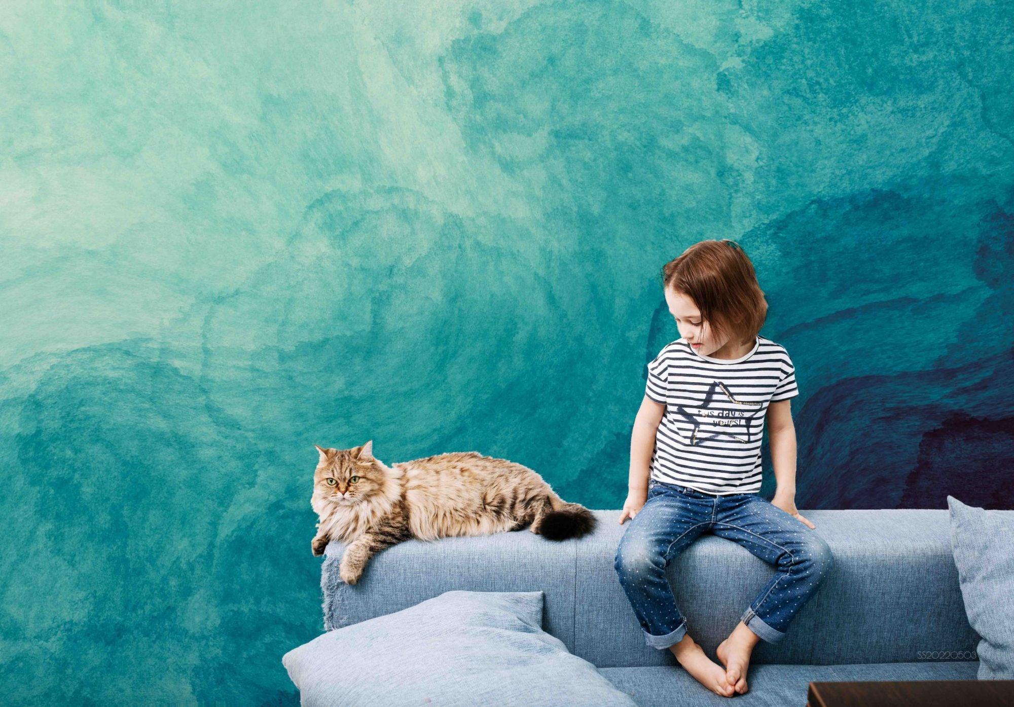 3D Abstract Ocean Waves Wall Mural Wallpaper SWW 6- Jess Art Decoration