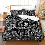 3D Abstract Love Illustration Art Doodle Quilt Cover Set Bedding Set Duvet Cover Pillowcases 103- Jess Art Decoration