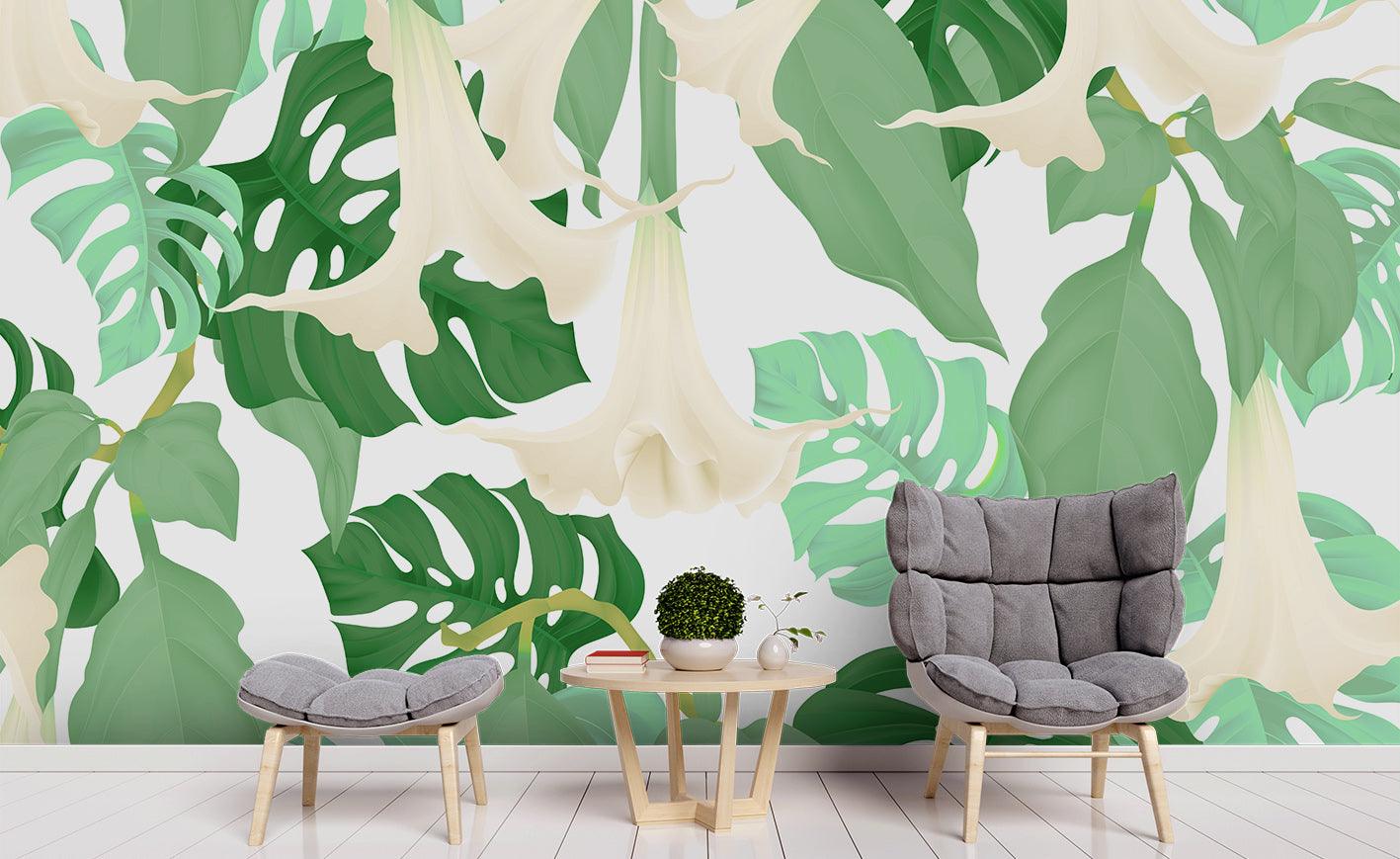 3D Watercolor Green Leaves Wall Mural Wallpaper 52- Jess Art Decoration