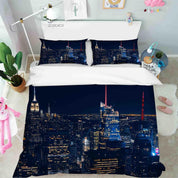 3D City Building Night View Quilt Cover Set Bedding Set Duvet Cover Pillowcases 47 LQH- Jess Art Decoration