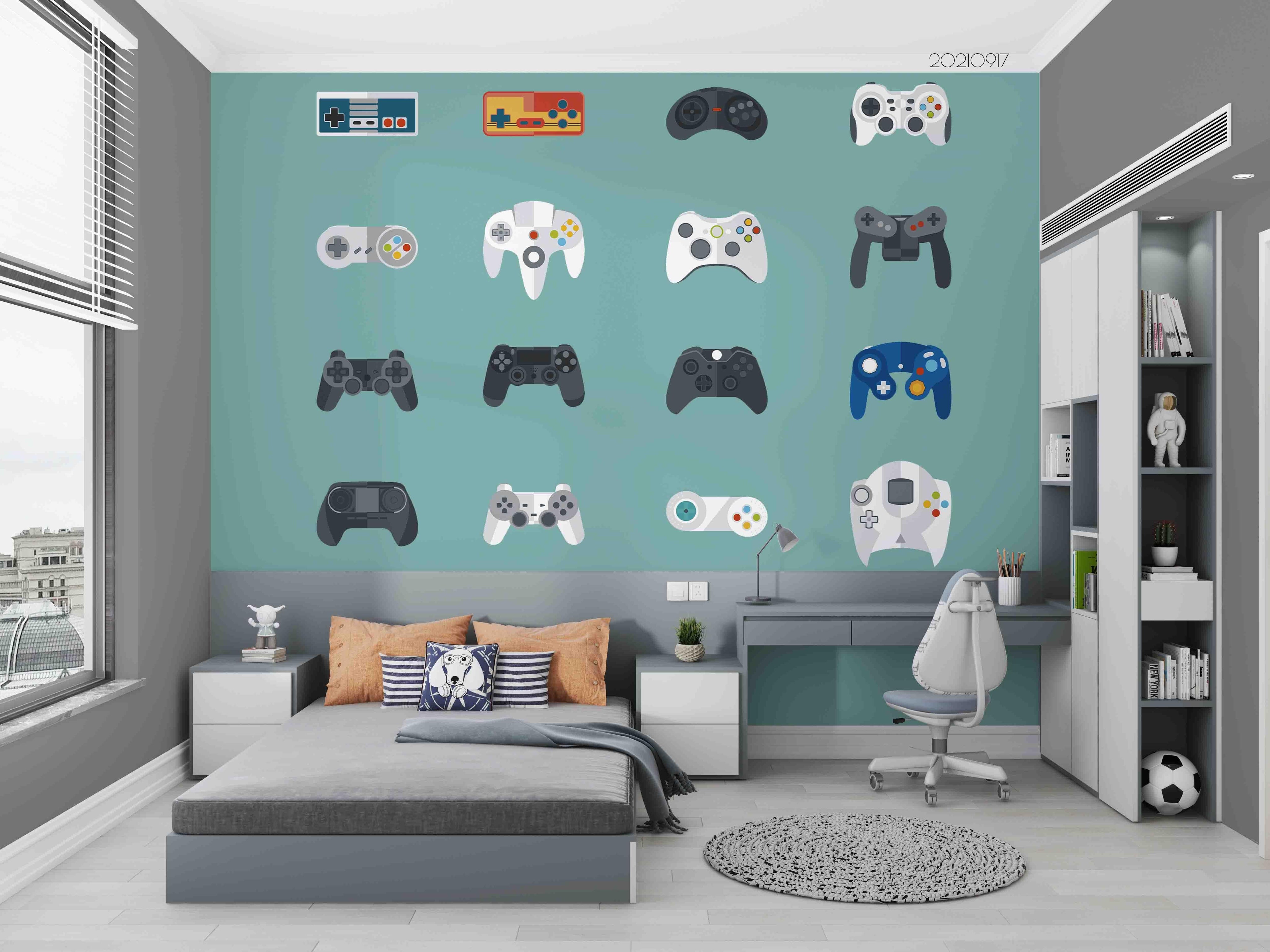 3D Cartoon Game Controller Wall Mural Wallpaper LQH 145- Jess Art Decoration