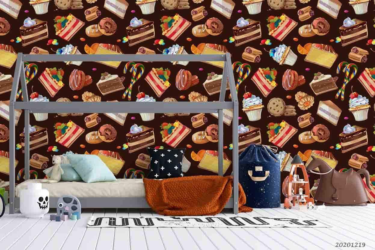 3D Cake Ice Cream Dessert Wall Mural Wallpaper LQH 16- Jess Art Decoration
