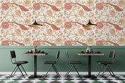 Vinatge Pink Floral Leaves Plant Pattern Wall Mural Wallpaper LXL- Jess Art Decoration