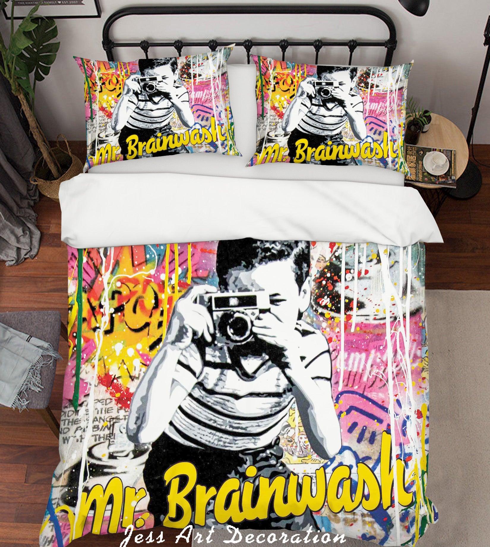 3D Abstract Colorful Camera Boy Quilt Cover Set Bedding Set Duvet Cover Pillowcases LXL- Jess Art Decoration