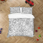 3D Abstract Monster Graffiti Quilt Cover Set Bedding Set Duvet Cover Pillowcases 33- Jess Art Decoration