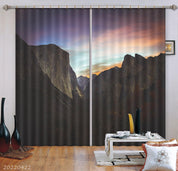 3D Landscape Mountain Peak Sunset Curtains and Drapes GD 4294- Jess Art Decoration