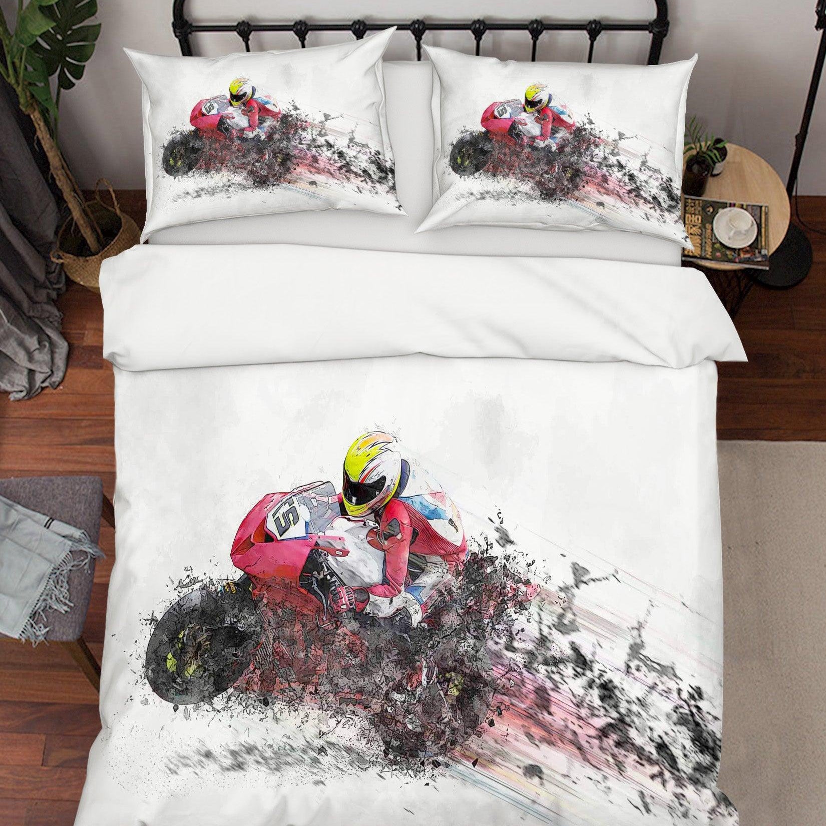 3D Abstract Limit Motorcycle Quilt Cover Set Bedding Set Duvet Cover Pillowcases A138 LQH- Jess Art Decoration