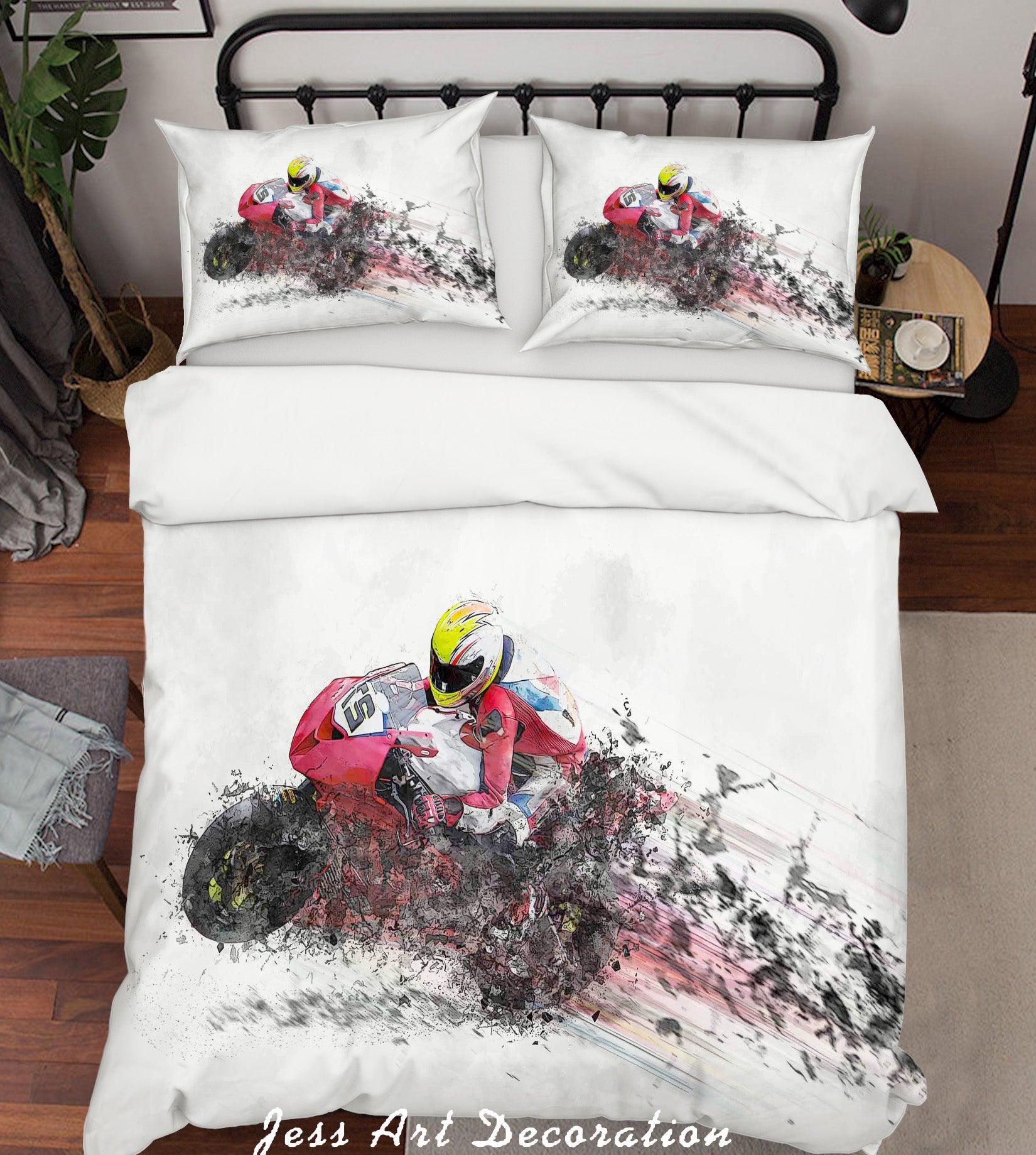 3D Abstract Limit Motorcycle Quilt Cover Set Bedding Set Duvet Cover Pillowcases A138 LQH- Jess Art Decoration