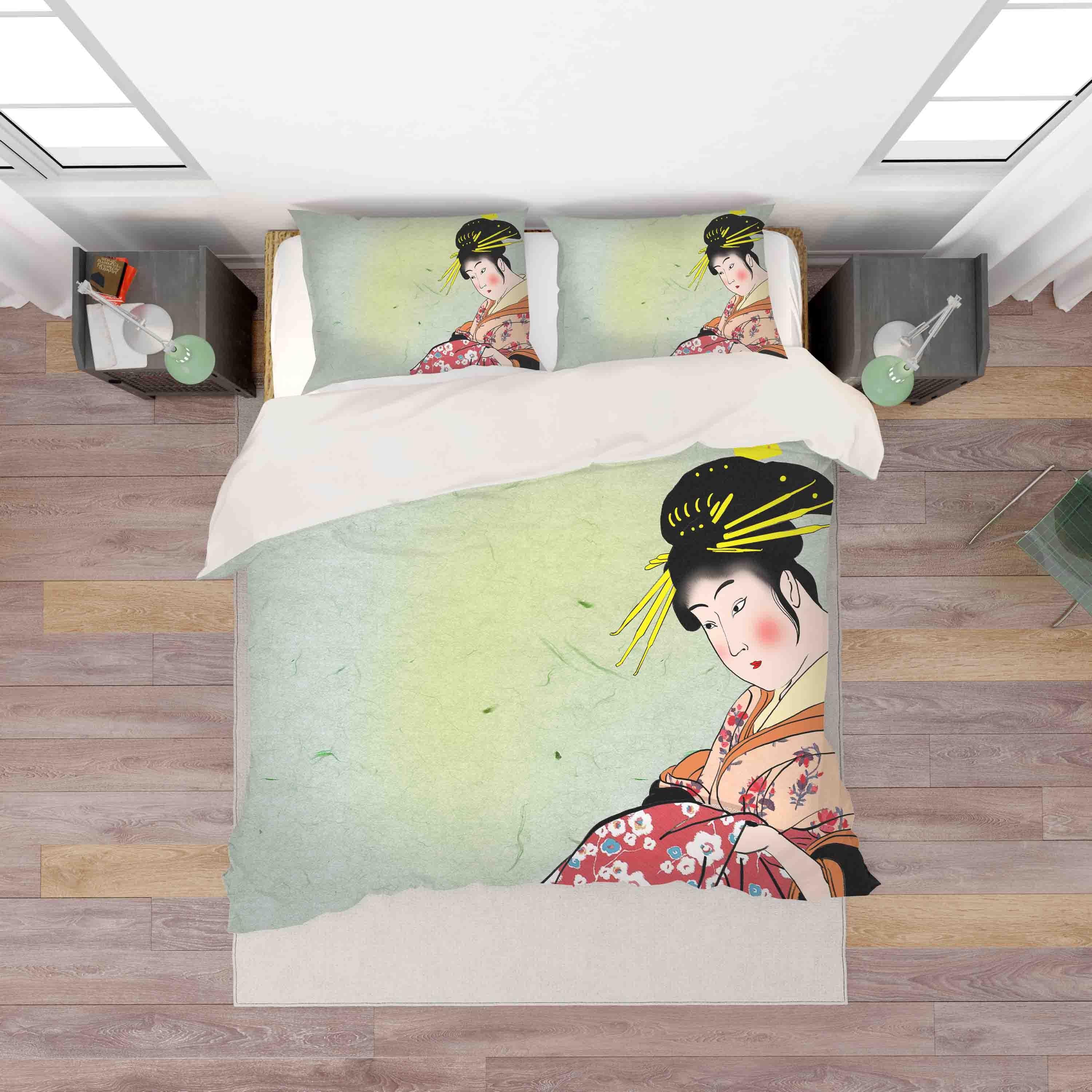3D Abstract Japanese Beauty Quilt Cover Set Bedding Set Pillowcases 11- Jess Art Decoration