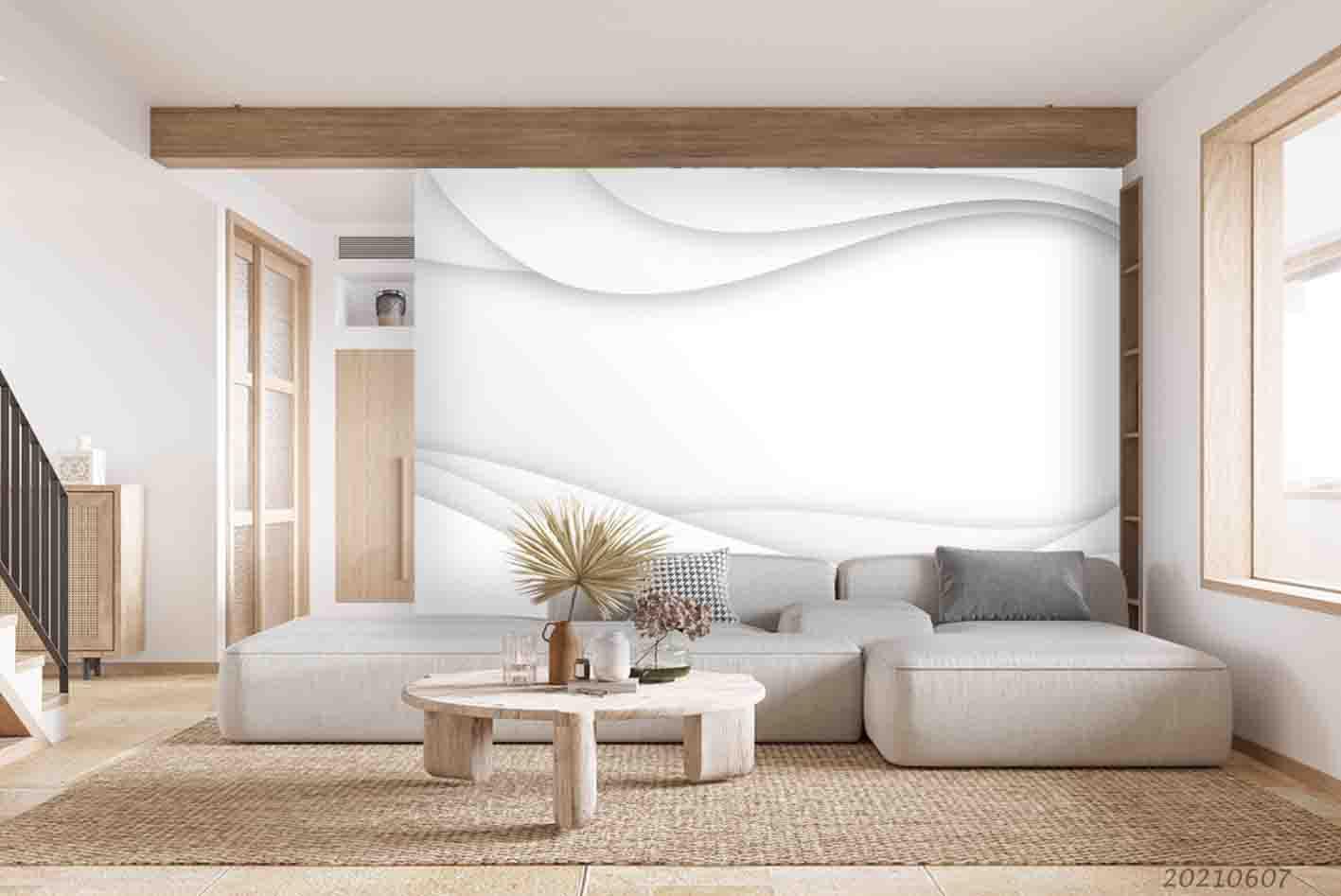 3D  Abstract Grey Ripple Texture Grey Wall Mural Wallpaper SWW1102- Jess Art Decoration