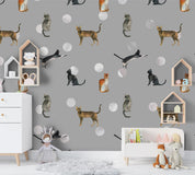 3D Cartoon Cat Dot Wall Mural Wallpaper 101- Jess Art Decoration
