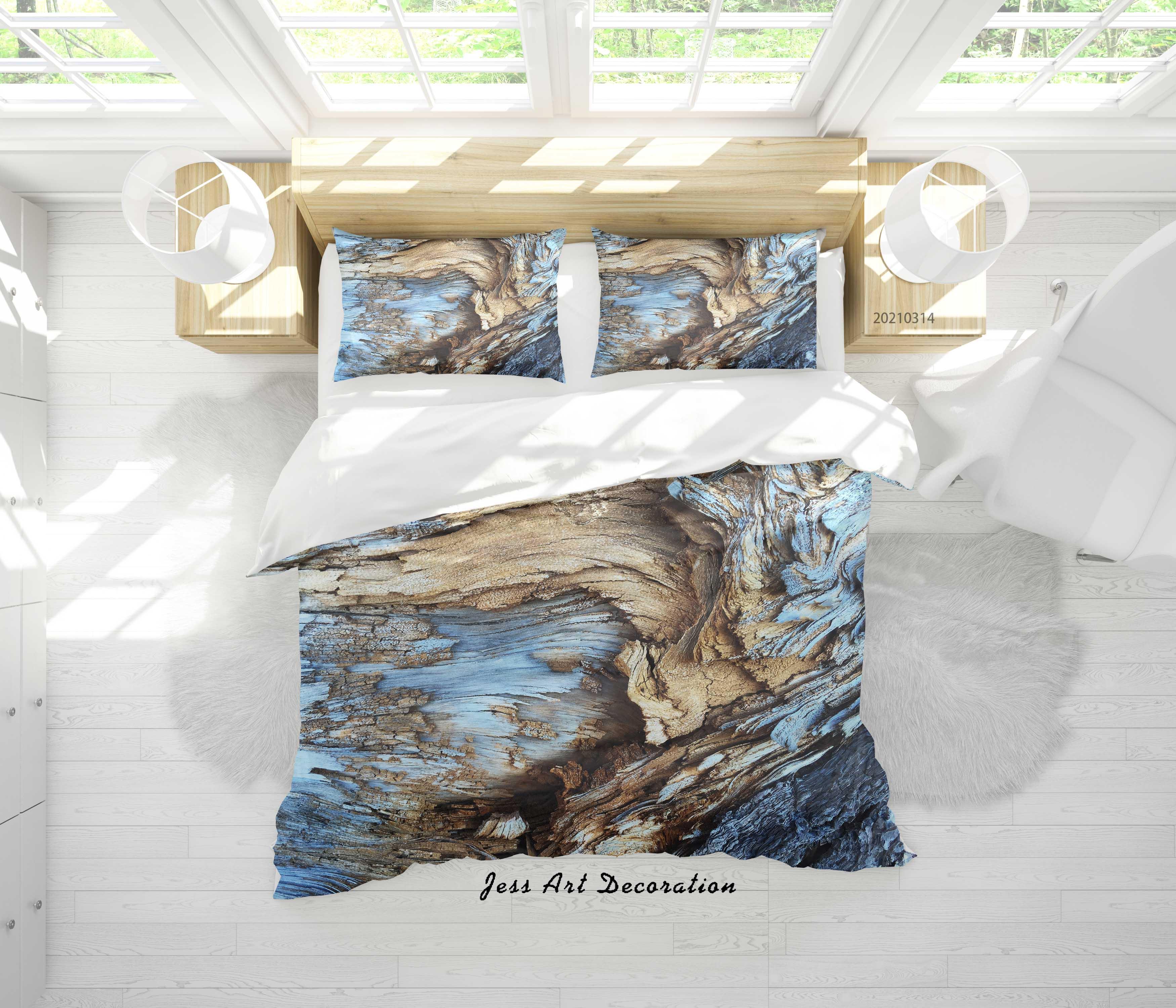 3D Abstract Blue Marble Pattern Quilt Cover Set Bedding Set Duvet Cover Pillowcases 126- Jess Art Decoration