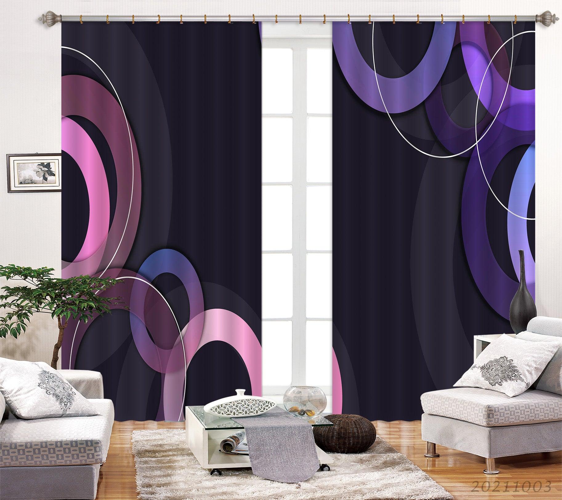 3D Abstract Art Geometric Background Curtains and Drapes LQH 172- Jess Art Decoration