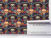 3D Floral Skull Straw Hat Wall Mural Wallpaper 41- Jess Art Decoration