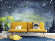 3D Starry Sky Meteor Forest Landscape Wall Mural Wallpaper LQH 159- Jess Art Decoration