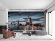 3D Near Sea Town Windmill Wall Mural Wallpaper SWW5000- Jess Art Decoration