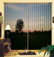 3D Woods Pink Blue Sky Curtains and Drapes GD 2179- Jess Art Decoration