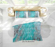 3D Watercolor Blue Marble Quilt Cover Set Bedding Set Duvet Cover Pillowcases 265- Jess Art Decoration