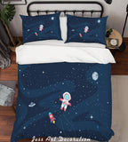 3D Blue Sky Astronaut Quilt Cover Set Bedding Set Pillowcases 160- Jess Art Decoration
